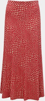 Béžovo-červená vzorovaná midi sukňa s rozparkom ZOOT Norine galéria