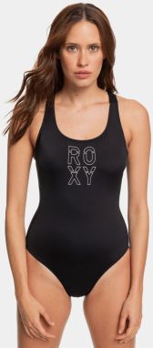 Čierne jednodielne plavky s potlačou Roxy