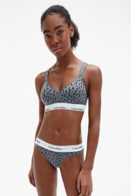 Calvin Klein sivá podprsenka Lift Bralette s leopardím vzorom