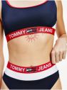 Tommy Hilfiger tmavomodrý horný diel plaviek Bralette s červenou gumou galéria