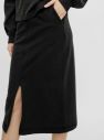 Čierna púzdrová midi sukňa s rozparkom Pieces Gahoa galéria