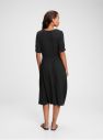 Šaty three-quarter sleeve midi dress Čierna galéria