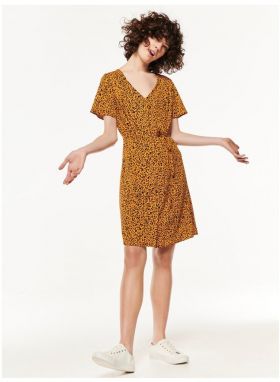 Oranžové šaty s leopardím vzorom M&Co galéria