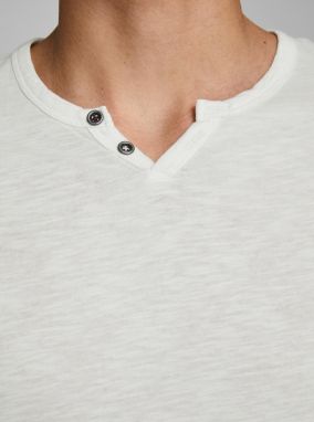 Biele tričko s gombíkmi Jack & Jones Esplit galéria