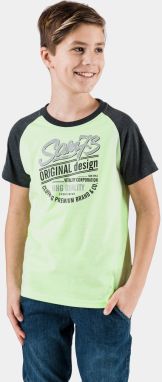 Neonovo zelené chlapčenské tričko s potlačou SAM 73