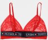 Tommy Hilfiger červená čipkovaná podprsenka Triangle Bralette galéria