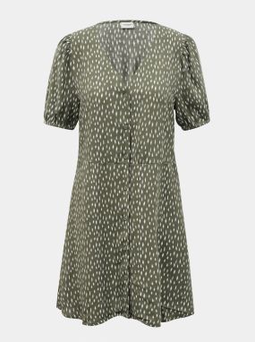 Zelené vzorované šaty s gombíkmi Jacqueline de Yong Staar