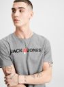 Sivé melírované tričko s potlačou Jack & Jones galéria