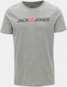 Sivé melírované tričko s potlačou Jack & Jones galéria
