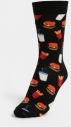 Čierne vzorované unisex ponožky Happy Socks Hamburger galéria