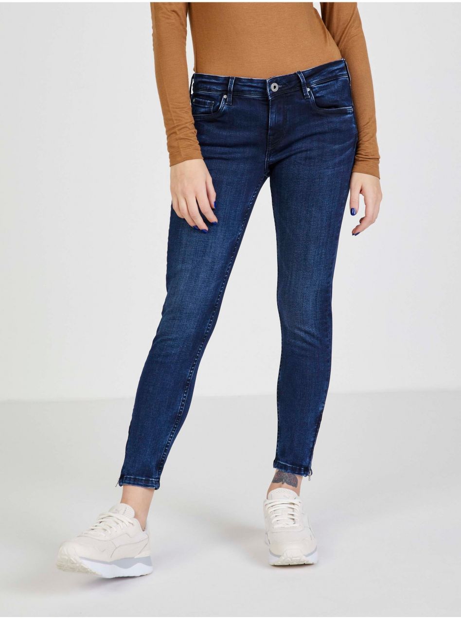 Tmavomodré skinny fit rifle Pepe Jeans Lola Zip