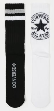 Sada dvoch párov pánskych ponožiek v bielej a čiernej farbe Converse galéria