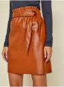 Hnedá dámska koženková sukňa so zaväzovaním ZOOT.lab Ryoko galéria