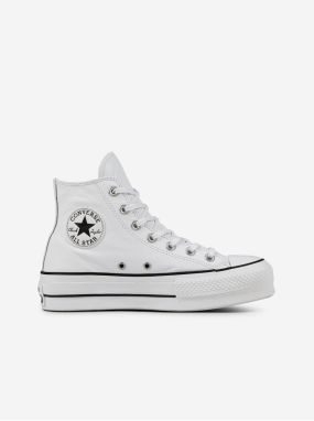 Biele dámske kožené členkové tenisky Converse