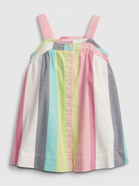 Baby šaty stripe button dress Farebná