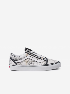 Čierno-biele unisex vzorované tenisky VANS Old Skool galéria