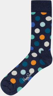 Modré unisex ponožky s farebnými bodkami Happy Socks Big Dots