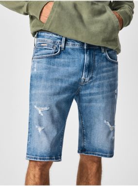 Modré pánske rifľové kraťasy Pepe Jeans Stanley