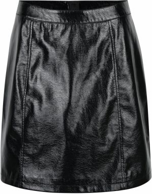Čierna lesklá koženková sukňa VERO MODA Shine