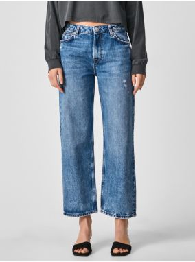 Modré dámske skrátené boyfriend rifle Pepe Jeans Ani