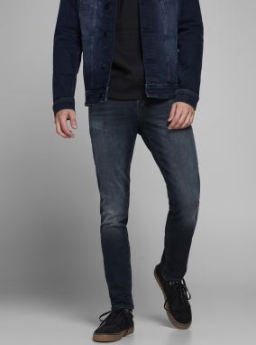 Tmavomodré slim fit rifle Jack & Jones Glenn