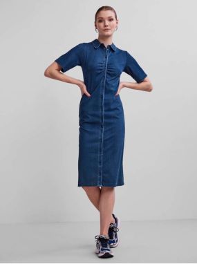 Šaty do práce pre ženy Pieces - modrá galéria