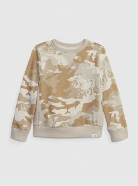 Béžová chlapčenská mikina GAP camo french terry