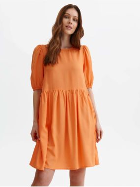 Oranžové dámske krátke šaty s balonovými rukávmi TOP SECRET galéria