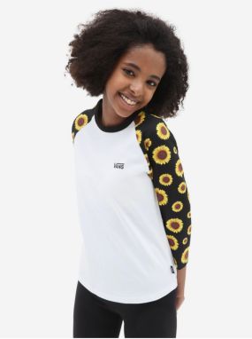 Černo-biele dievčenské tričko s dlhým rukávom VANS Sunlit