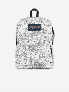 Šedo-biely vzorovaný batoh Jansport Superbreak One