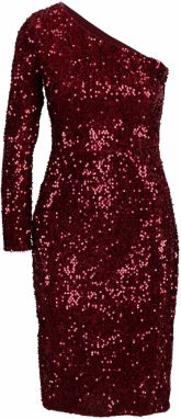 Červené flitrované asymetrické šaty Dorothy Perkins