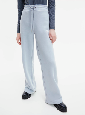 Svetlomodré dámske voľné tepláky Calvin Klein Micro Flock Jog Pants