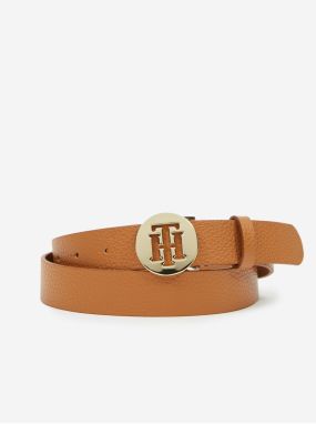 Hnedý dámsky kožený opasok Tommy Hilfiger Round Belt 3.0