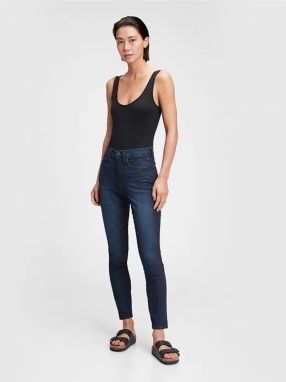Modré dámské džíny high rise skinny jeans with secret smoothing pockets with W GAP