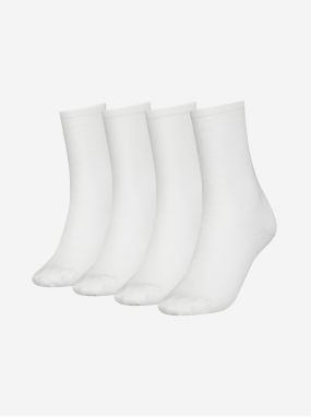 Sada štyroch párov bielych dámskych ponožiek Calvin Klein