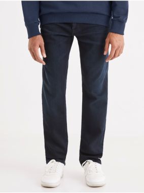 Tmavomodré pánske straight fit rifle Celio C15