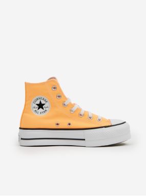 Oranžové dámske členkové tenisky na platforme Converse Chuck Taylor All Star Lift