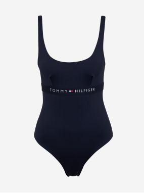 Tmavomodré dámske jednodielne plavky Tommy Hilfiger Underwear