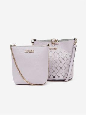 Svetlofialová crossbody kabelka Guess Amara Bucket