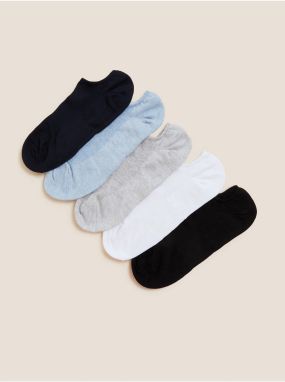 Sada piatich dámskych ponožiek  v čiernej, modrej a šedej farbe Marks & Spencer