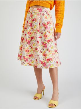 Krémová dámska kvetovaná sukňa ORSAY