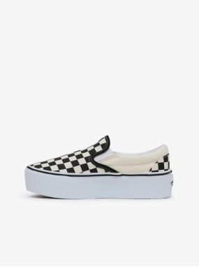 Čierno-krémové dámske slip on tenisky VANS