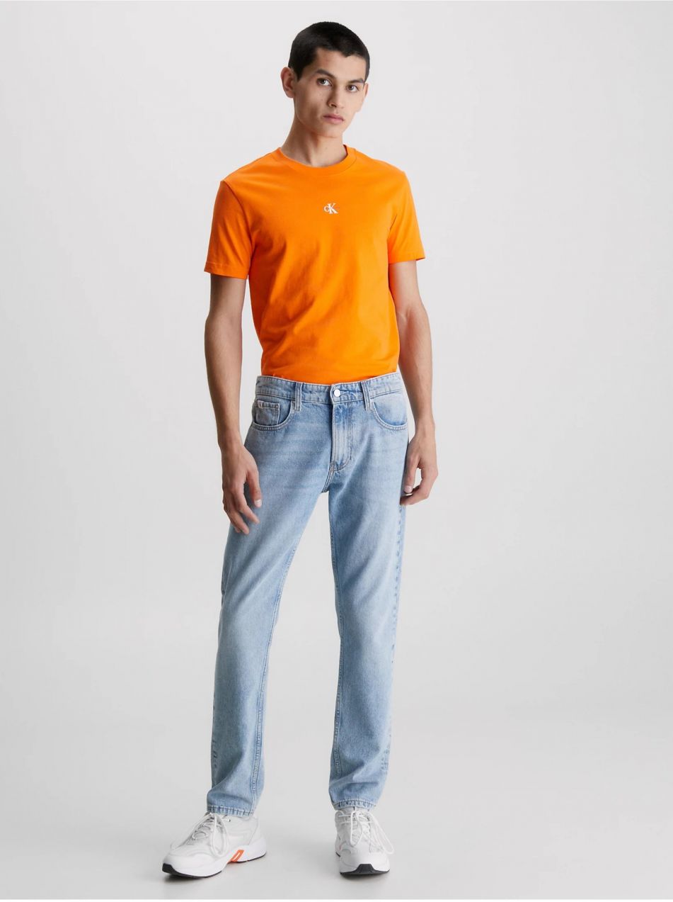 Tričká s krátkym rukávom pre mužov Calvin Klein Jeans - oranžová