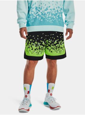 Zeleno-čierne pánske vzorované šortky Under Armour Curry Collab Mesh Short