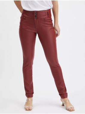 Vínové dámske skinny fit nohavice ORSAY