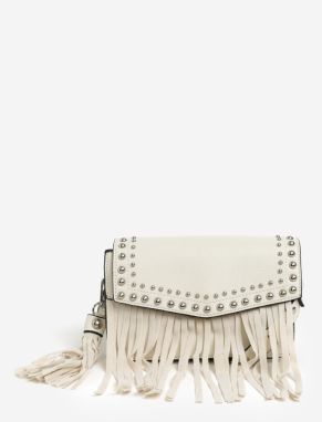 Krémová crossbody kabelka so strapcami Miss Selfridge