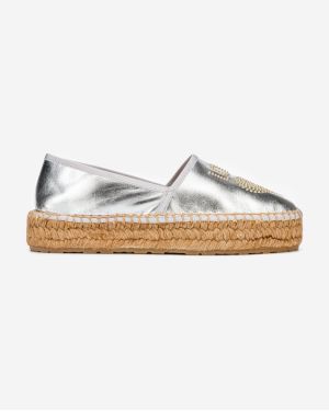 Espadrilky, slip on pre ženy Love Moschino - strieborná