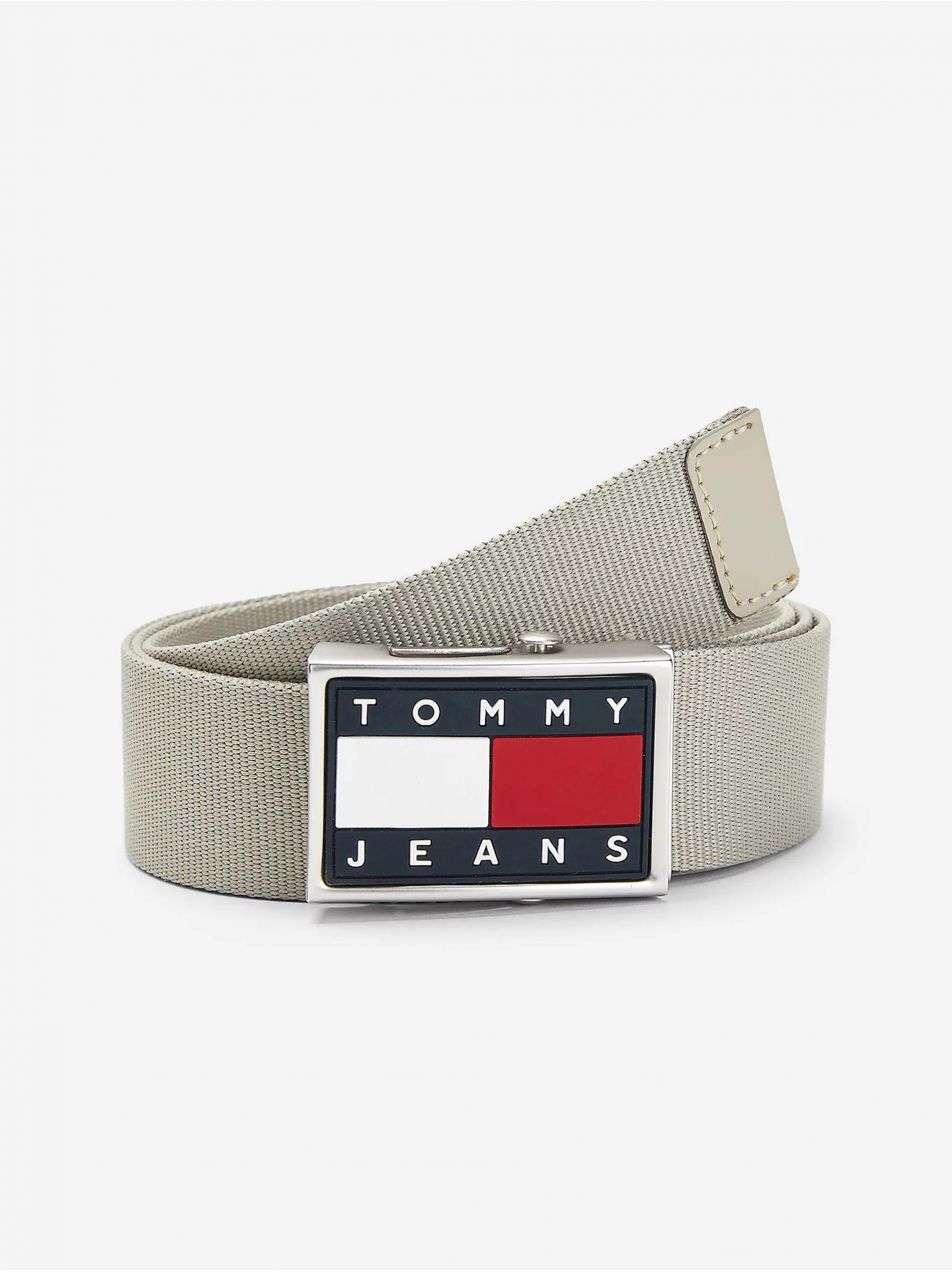 Svetlošedý pánsky opasok Tommy Jeans