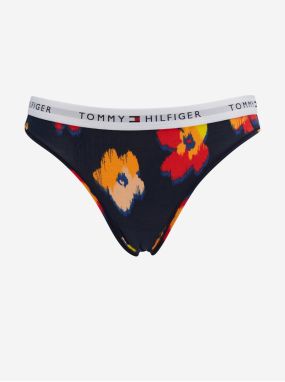 Tmavomodré dámske kvetované nohavičky Tommy Hilfiger Underwear