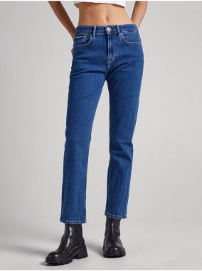 Modré dámske straight fit džínsy Pepe Jeans Mary